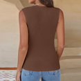 thumbnail image 5 of Awwp Women's Ribbed Sleeveless Tank Top, Summer Casual Shirt Women's Basic Tank Coffee Xxl, 5 of 5