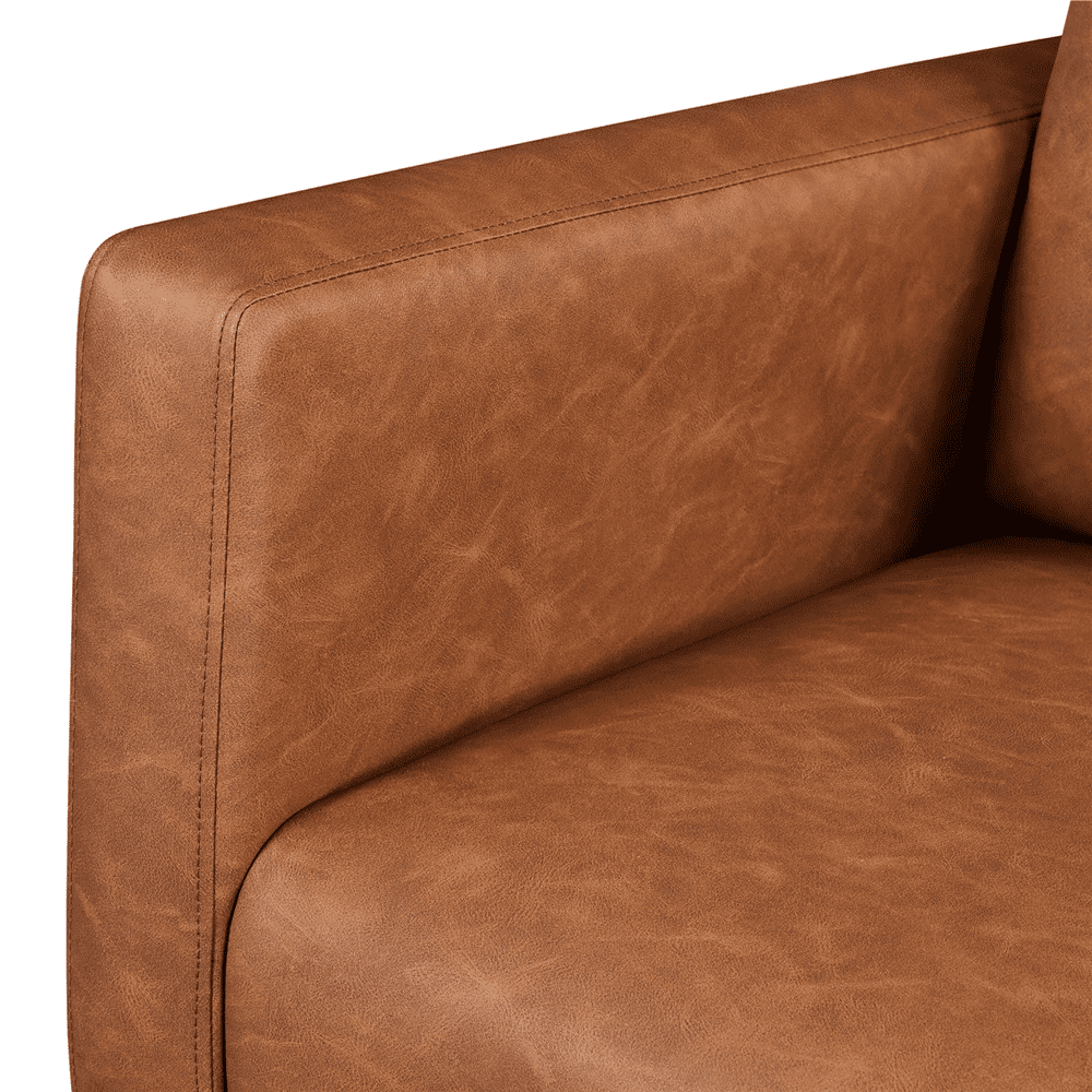 Yaheetech Faux Leather Upholstered Rocking Chair, Brown