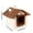 26#Brown, variant on Stijggn Dog Houses Fluffy Cat Sofa Recliner with Removable Washable Cover, Pet Lounge Suitable for Small Medium Pets