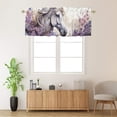 thumbnail image 2 of Watercolor Horse Kitchen Curtain Valances Farm Animal Purple Lavender Window Valance for Bedroom Bathroom Living Room Dining Room Valances Set 54 by 18 in, 1 Panel, 2 of 6