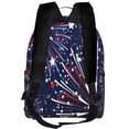 thumbnail image 3 of Lsque Red White Blue Fireworks 1 Pattern Backpack – School Travel Canvas Daypack with Ergonomic Padded Straps, Multiple Compartments & Leather Handle, 3 of 5