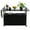 Black, variant on Light brown wicker bar cart with glass top and 360° wheels for versatile use in garden and indoor events