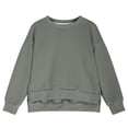 thumbnail image 4 of Kids' Sweatshirt Side Slit Dropped Shoulder Crewneck Long Sleeve Casual Pullover Basic Comfortable Solid Color Fall Top, 4 of 6