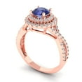 thumbnail image 2 of Solitaire with Accents Engagement Ring for Women - 1.3125ct Simulated Tanzanite in 18K Rose Gold Promise Ring, 2 of 6