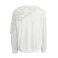 thumbnail image 6 of TKLPEHG Womens Long Sleeve Tops Dressy Casual Round Neck Elegant Shirts Flower Print Loose Fit Solid Color Fall Fashion Pullover (White,XL), 6 of 9