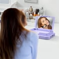 thumbnail image 5 of TECH CIRCLE for iPhone 16 (2024 Release) 6.1" Rugged Plastic Case with Built-in Card Holder Slot (Up to 5 Cards), Built-in Makeup Mirror, Lightweight Shockproof Wallet Phone Cover, Purple, 5 of 7