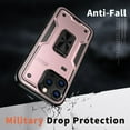 thumbnail image 2 of Case for iPhone 15 Plus,Military Grade  [Built-in Kickstand] Magnetic Ring Holder Heavy Duty TPU+PC Shockproof Drop Protection Phone Case for iPhone 15 Plus,6.7 inch (Rose Gold), 2 of 11