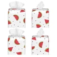 thumbnail image 2 of Goofa Hand Drawn Watermelon Tissue Box Cover PVC Leather Tissue Holder Square Facial Tissue Case Facial Paper Organizer Dispenser for Bathroom, Vanity Countertop, 2 of 8