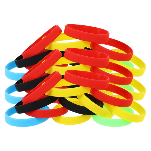 OULII 50Set Luminous Rubber Bracelet for Night Wearing and Identification