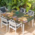 thumbnail image 2 of Easter Bunny Table Cloths for 3 Foot Rectangle Tables, Spring Floral Vintage Botanical Rabbits Green Patio Waterproof Elastic Fitted Tablecloths, Washable Rectangular Table Cover for Camping, 2 of 8