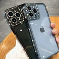 thumbnail image 3 of Compatible with iPhone Case,Glitter Bling Sparkly Diamond Electro Plated Frame Camera Lens Protective Clear Soft Shockproof Cover Phone Case (Black,iPhone 11 Pro Max), 3 of 6