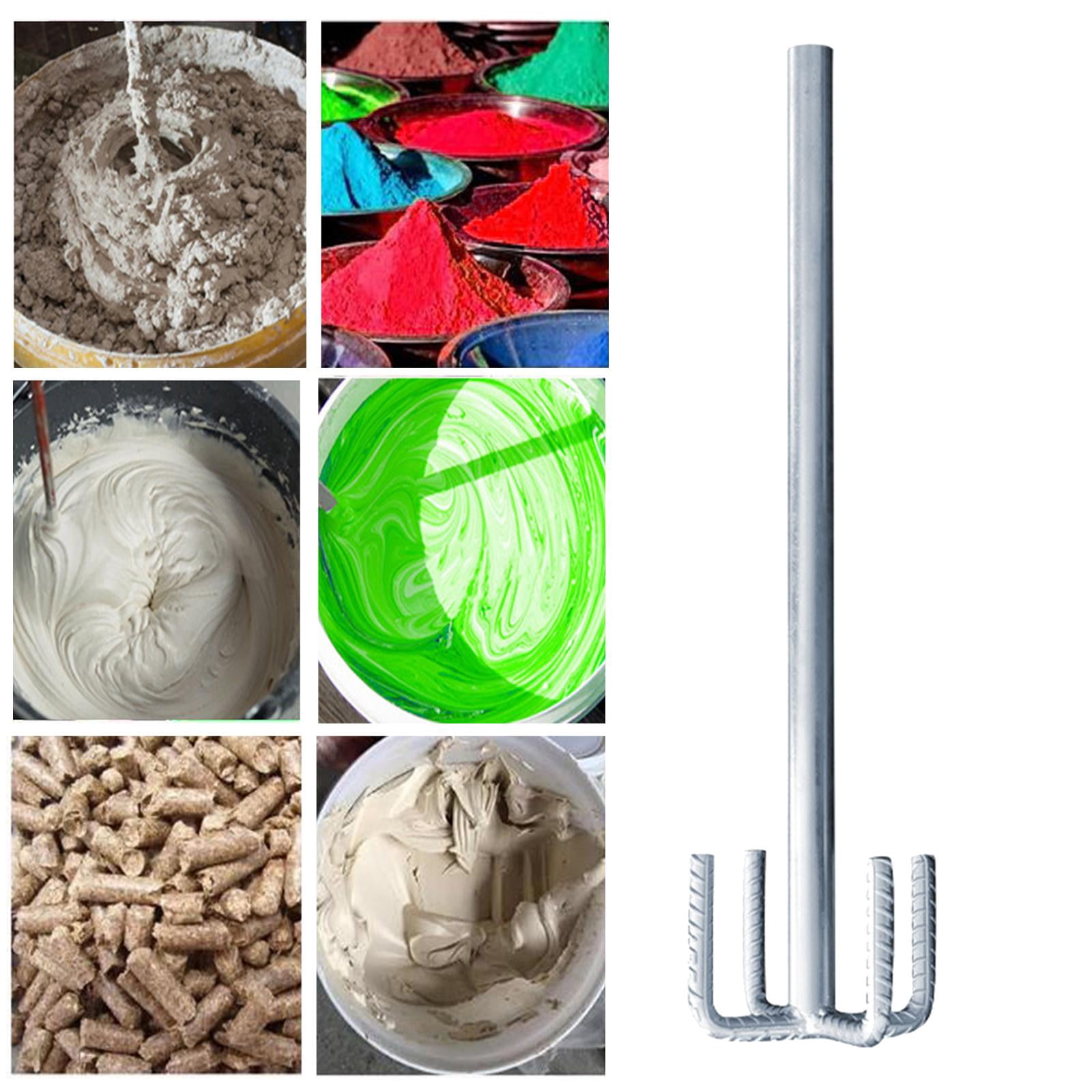 figatia Paint Mixing Rod Paint and Threaded Handle Rustproof Hand Drill Cement Mixing Rod for Household Mortar Cement Putty Type A