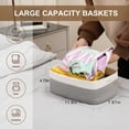 thumbnail image 2 of HLAOLA 4-Pack Cotton Rope Storage Baskets, Rectangle Baskets with Handles, Nursery & Bathroom Organizer, 2 of 6
