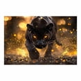 thumbnail image 2 of Mudket Panther Gold Canvas Wall Art, Framed Dark Jungle Animal Wall Decor for Men Living Room, Trendy Leopard Print Room Decor, Ready to Hang - 12"L x 8"W, 2 of 10