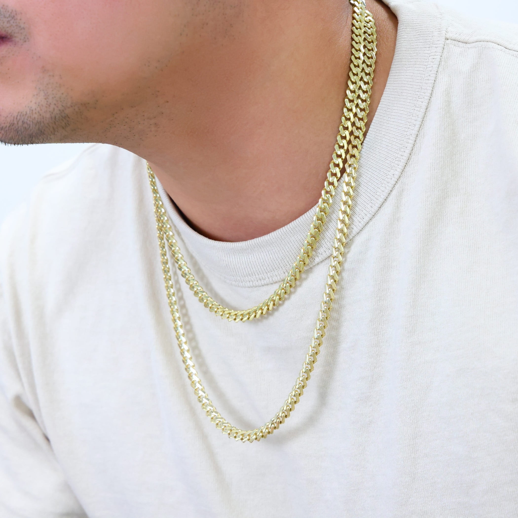 Nuragold 10k Real Yellow Gold Royal Monaco 6mm Miami Cuban Link Necklace (16"-30") Italian Jewelry for Men & Women