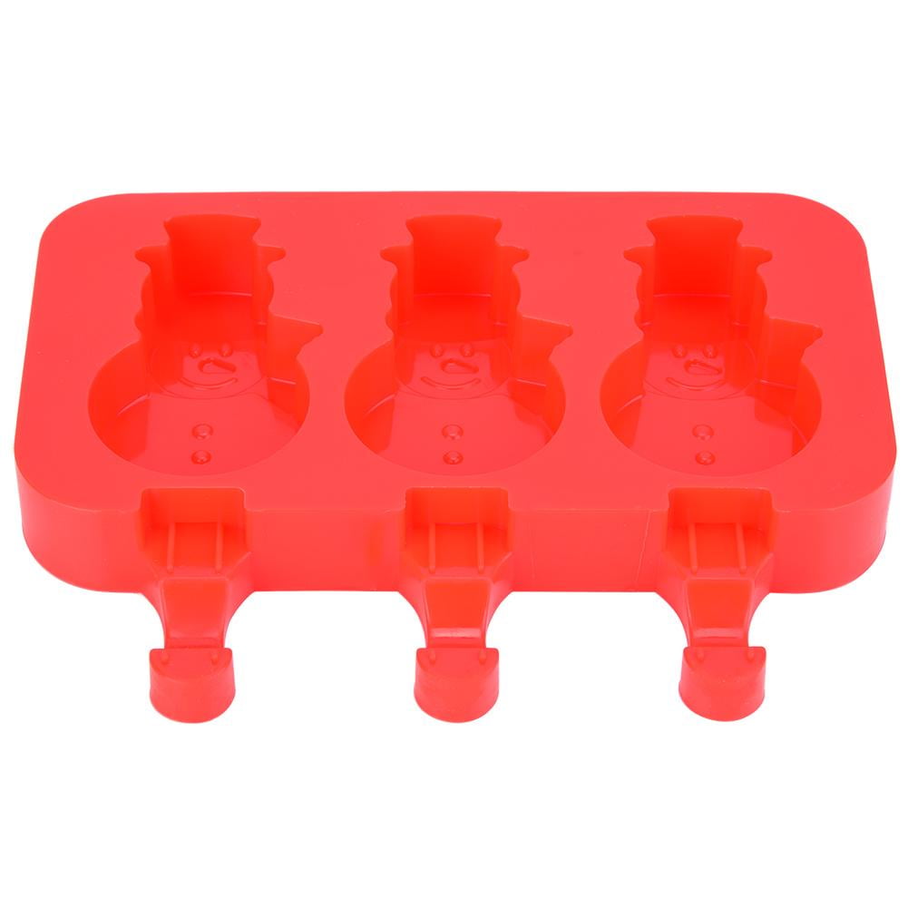 Greensen Silicone Molds with Lid Ice Cream Bar Mold 3 Cavities Silicone Ice Pop Mold with 20