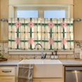 thumbnail image 2 of Yayeee Kitchen Curtains Tier Set of 2 Light Filtering 57"x24" Over Sink Window Panels, Retro Green Stars, 2 of 7