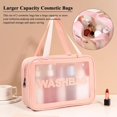 thumbnail image 3 of Ledeak Clear Toiletry Bag, 3pcs PVC Waterproof Makeup Bag, Hanging Travel Wash Bag for Women Men Kids Gift, 3 of 7