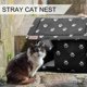 thumbnail image 2 of Casa para gatos de invierno: refugio cálido para gatos, cama para gatos resistente a la intemperie con cortina de puerta, casa impermeable y resistente al viento para gatos y perros pequeños, 2 of 5