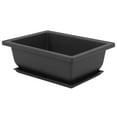 thumbnail image 2 of 20 Packs Bonsai Training Pots with Tray Plastic Bonsai Plants Growing Pot for Garden Yard Living Room Balcony 16.5X12cm, 2 of 8