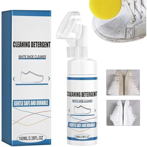 2025 New Shoe Cleaner Kit for Sneaker, Foam Cleaner, No-Wash Cleaning, Portable and Yellowing Removal for White Shoes, Work on Most Shoes
