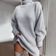 thumbnail image 5 of Gibobby Casual Suéter para Mujer, Suéter corto de cuello alto para mujer, suéter de punto acanalado(Gris,G), 5 of 5