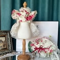 thumbnail image 3 of Vestido de princesa de encaje de algodón hecho a mano para perros pequeños y medianos, ropa de moda de alta gama con estampado de flores, lazo de cristal, caniche, 3 of 7