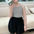 thumbnail image 2 of CYRBOKO Girls Summer Tank Tops, Cotton Spaghetti Straps Casual Sleeveless Summer Undershirts Gray Size 6-7 T, 2 of 3