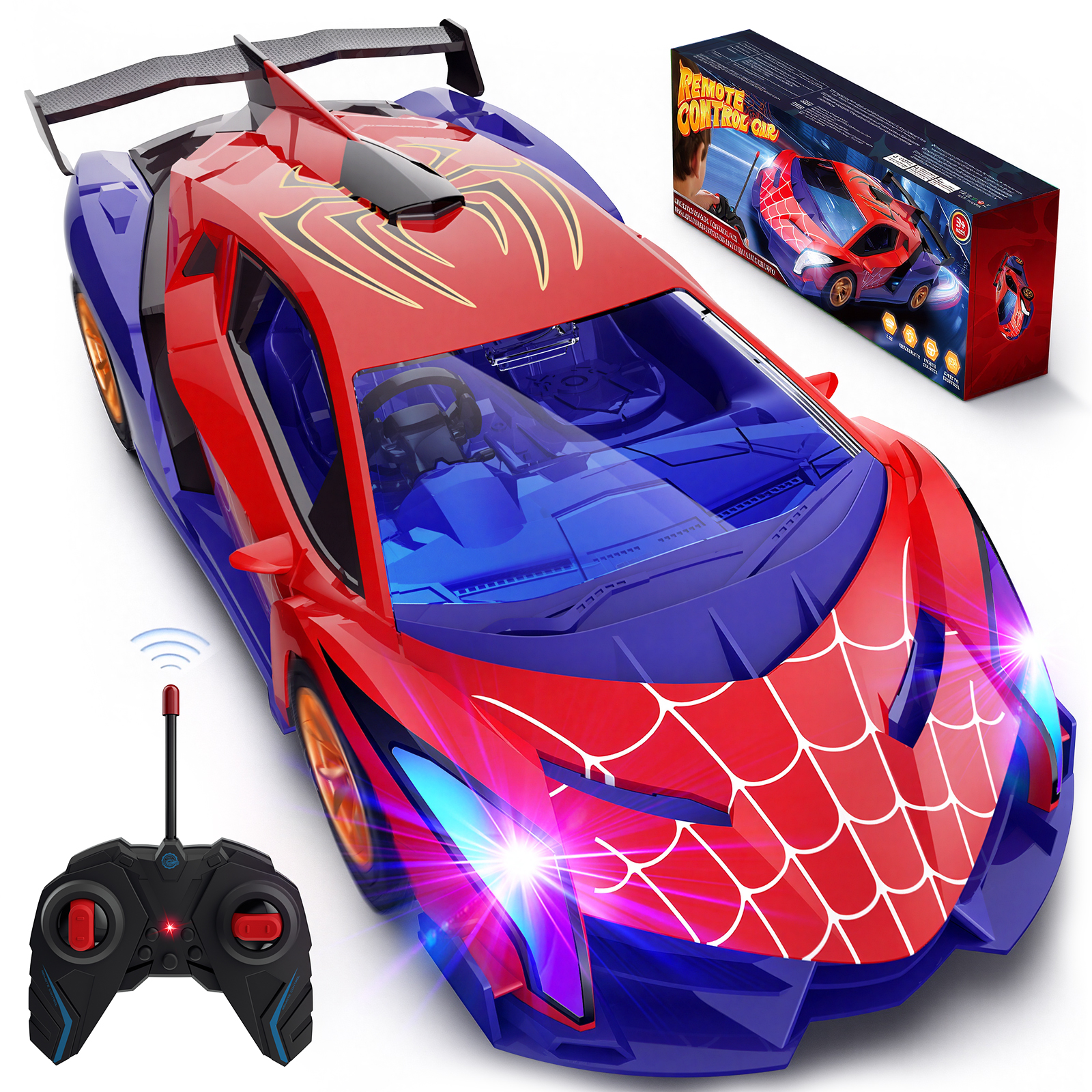 AOGSIYT LED Remote Control Car, 1:18 Drift RC Toy photo 1
