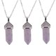 thumbnail image 1 of 3X Crystal Hexagonal Healing Point Amethyst Pendant Cut Colgante, Collar, 1 of 10
