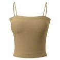 thumbnail image 4 of MIXUE Tank Top for Women Summer Solid Color Stylish Spaghetti Strap Strapless Sleeveless Camisole Vest Womens Tank Tops Daily-Wear,Green,XL, 4 of 8