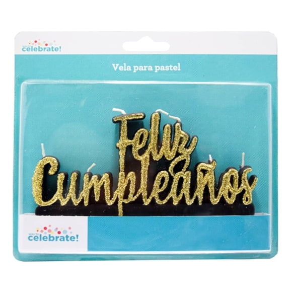Vela Way to celebrate! para Pastel Feliz Cumpleaños Oro