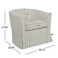 thumbnail image 3 of Noble House Glouster Modern Swivel Club Chair, White/Blue Stripe, 3 of 8
