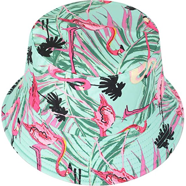 Sombrero de pescador ins europeo y americano Nueva impresión sombrero de sol de doble cara verano viajes al aire libre Sombrero de lavabo plegable sombrero de pescador flor de verano sombrero de pesc JAMW Sencillez