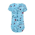 thumbnail image 5 of Wycnly Womens Blouses and Tops Dressy Comfy Lightweight Flowy Swing Button up Henley Shirts Pullover Tunic Summer Floral Print V-Neck Short Sleeve Cute Tees Tops Light Blue XL, 5 of 5