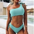 thumbnail image 2 of Sexy mujer moda Bikini sólido dos piezas estampado traje de baño traje de baño conjunto de ropa de playa Fridja  nalpqowj58641, 2 of 9