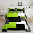 thumbnail image 2 of Erosebridal Modern Abstract Bedding Sets Queen with Comforter, Square Geometric Duvet Insert, Green Yellow Reversible Comforter Sets Queen Size, Ultra Soft Bedroom Decorative, 3pcs, 2 of 8