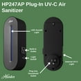 thumbnail image 4 of Hunter Fan HP247AP Plug-in Whisper Quiet UV-C Air Sanitizer, Gray, 4 of 7