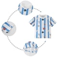 thumbnail image 4 of Kids' Summer Beach Graphic Short Sleeve T-Shirt for Boys, Quick-Dry Polyester Play Tee, Striped Crewneck Casual Top,Size 8 T, 4 of 9