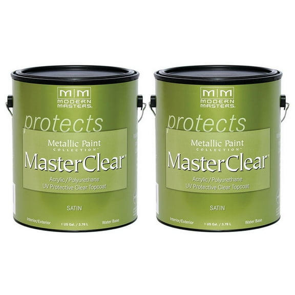 2 Pack of 1 gal Modern Masters ME664 Clear MasterClear Protective Clear Topcoat, Satin