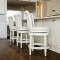 thumbnail image 3 of Maven Lane 31" Pullman Bar Height Bar Stool - Handcrafted Swivel Bar Stool with White Oak Finish and Natural Fabric Upholstery - Bring Seamless Style and Comfort to Kitchen Islands, Dining Spaces, 3 of 10
