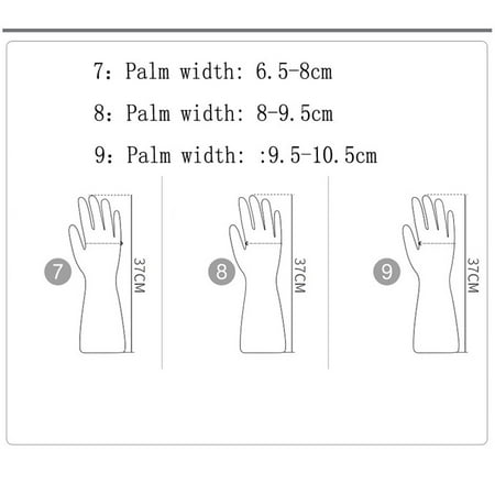 Ybomd Dark Green Kitchen Cleaning Gloves Kitchen Latex Cleaning Gauntlets Fit for Kitchen Dish Washing Daily Cleaning Warm Hand Protection Latex Use and Household Sanitation Tasks