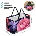thumbnail image 2 of Fragmented Flowers Large Foldable Oxford Cloth Beach Bag Storage Bin Shopping Basket Cube Organizer, 2 of 7