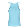 thumbnail image 4 of Fanxing Tank Top with Built in Bra for Women Spaghetti Strap Cami Tank Shelf Bra Camisole Tops Undershirts Light Blue,XXL, 4 of 8