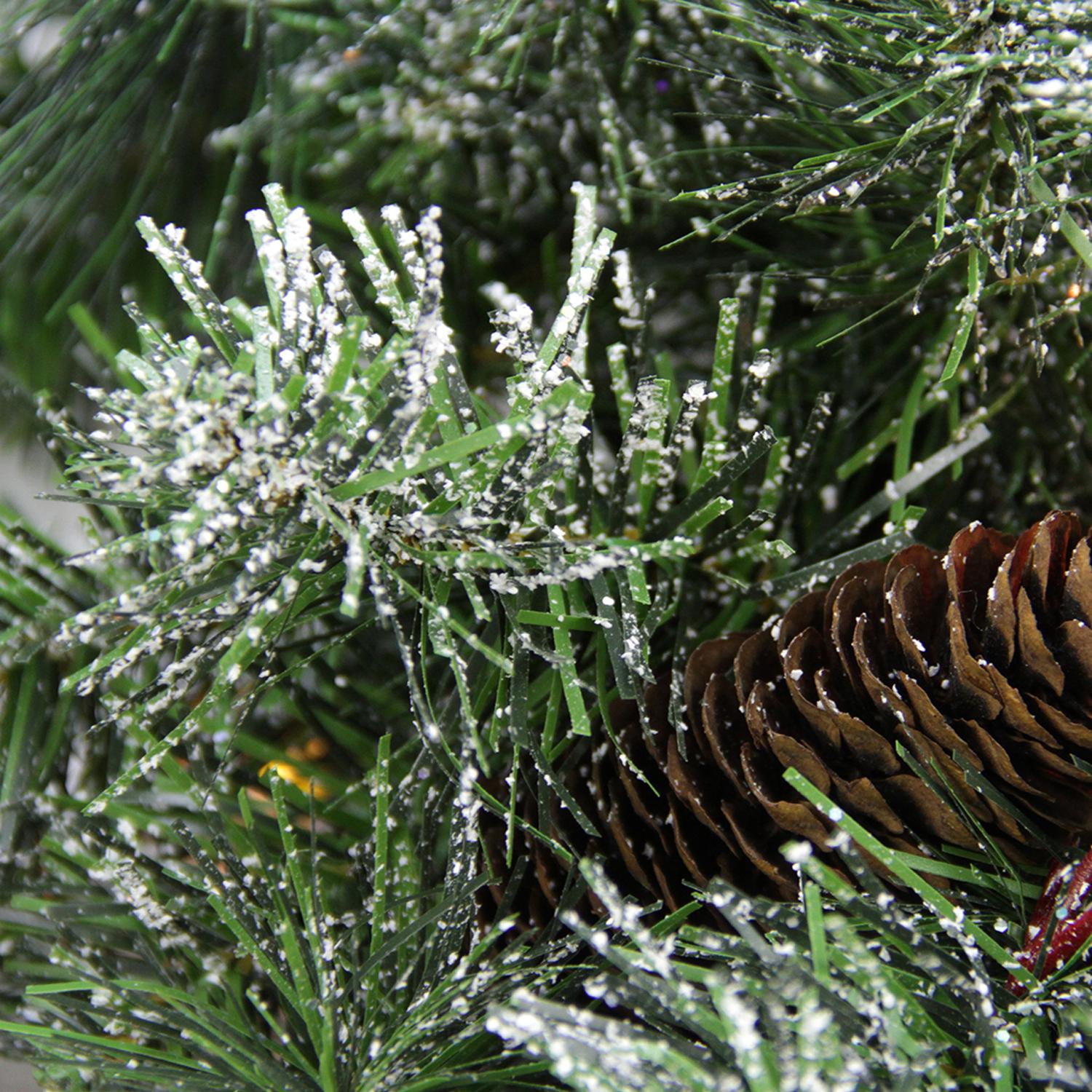 7.5' x 48" Pre-Lit Multi-Color Glittered Mixed Pine Medium Artificial Christmas Tree - Clear Lights