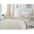 thumbnail image 3 of DaDa Bedding Soft Charming French Country Ruffles Quilted Cotton Bedspread Set - Ivory Cream Tan (JHW873), 3 of 9