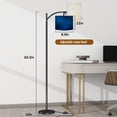 thumbnail image 3 of Arc Floor Lamps blue marbled texture Modern LED Adjustable Lampshade Standing Light for Living Room Reading Bedroom Office, 3 of 5