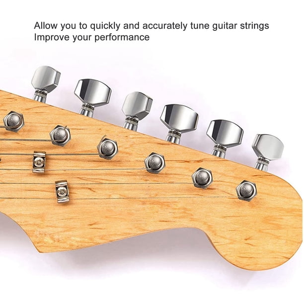 6 Perillas De Plástico Marrón Para Clavijas De Guitarra - Repuesto Para Guitarras Eléctricas Y Acústicas