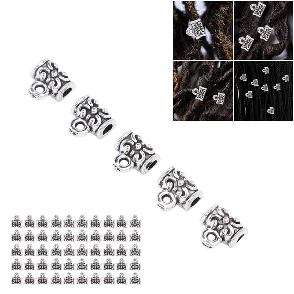 Fyydes 50Pcs Beard Beads Sturdy Alloy Dreadlocks Beads For DIY Jewelry Accessories Hair Beard Decoration,Dreadlock Accessories,DIY Hair Beads