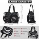 thumbnail image 4 of Bolsa de tela YouUo Floral Black de nailon impermeable para mujer, 4 of 6